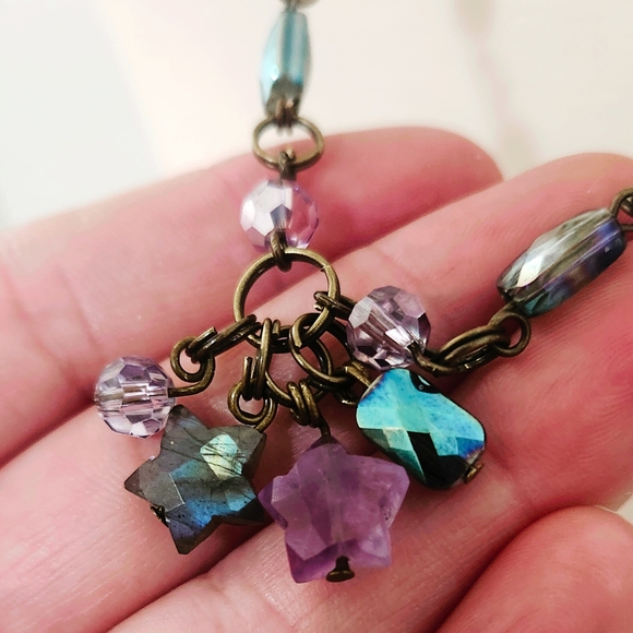 Charming Purple and Blue Star Necklace - Picture 2 of 4